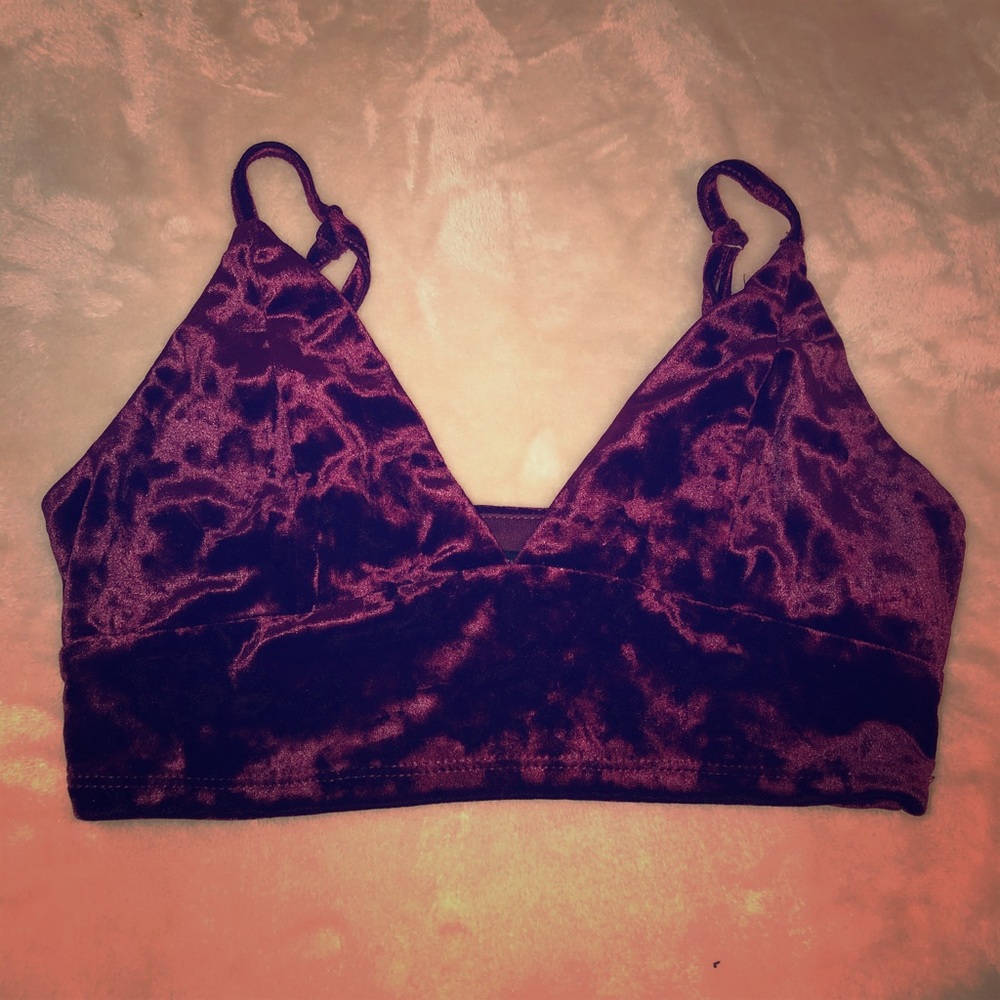 Maroon velvet bra top